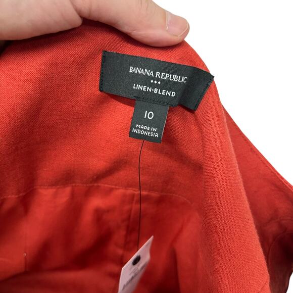 Effortless Chic Linen Blend Crop Tank Banana Republic‎ Rust Red NWT Size 10 - Picture 5 of 10